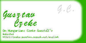 gusztav czeke business card